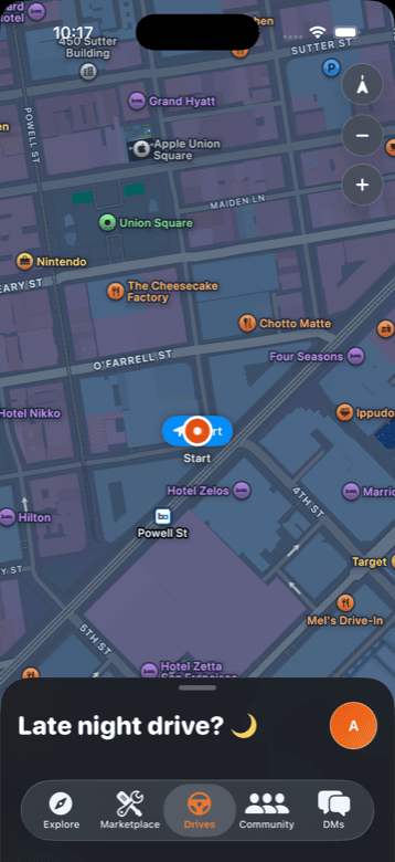 StreetLink live drive map with the crew